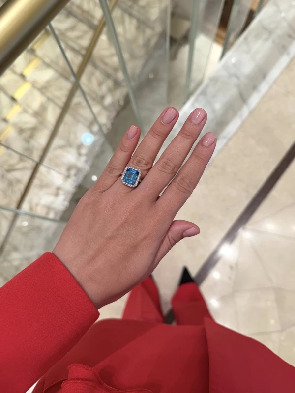 DeRosa OCTAGON TOPAZ RING 6.48 CT WITH DIAMONDS R525679B 4