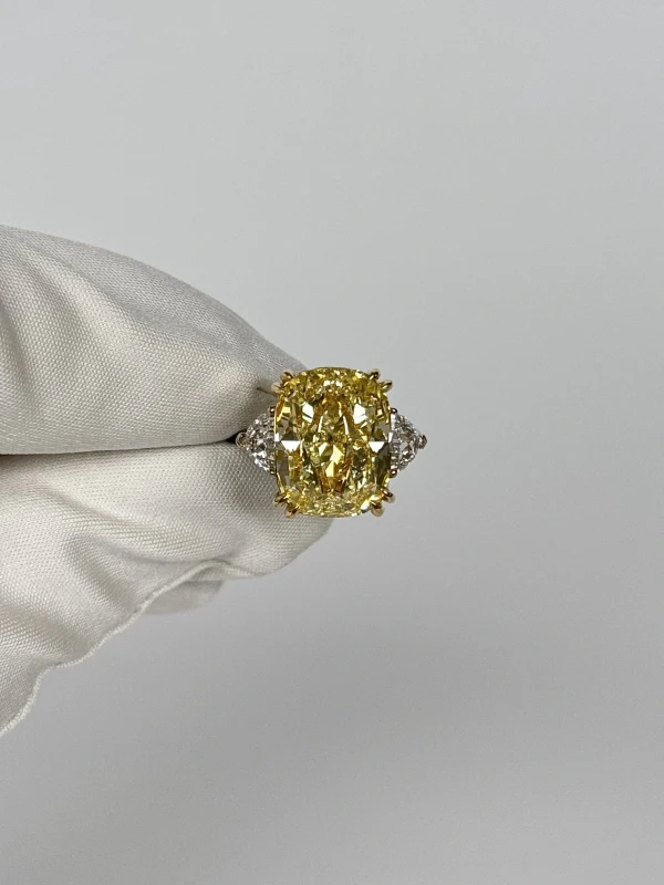 No name CUSHION DIAMOND RING 11.99CT FANCY YELLOW/SI2 (SIZE 53) NN11.99CT FY/SI2 2