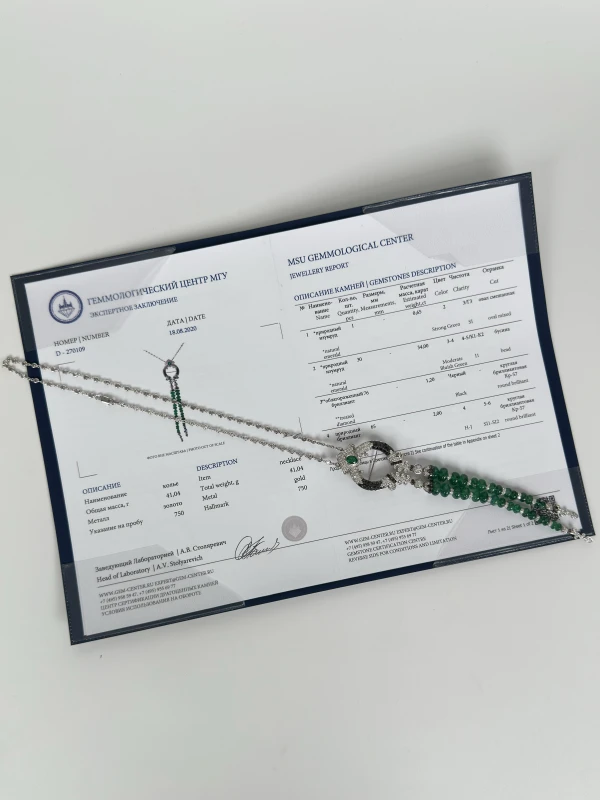 Ювелирные украшения КОЛЬЕ С ИЗУМРУДАМИ 041124 emerald 4