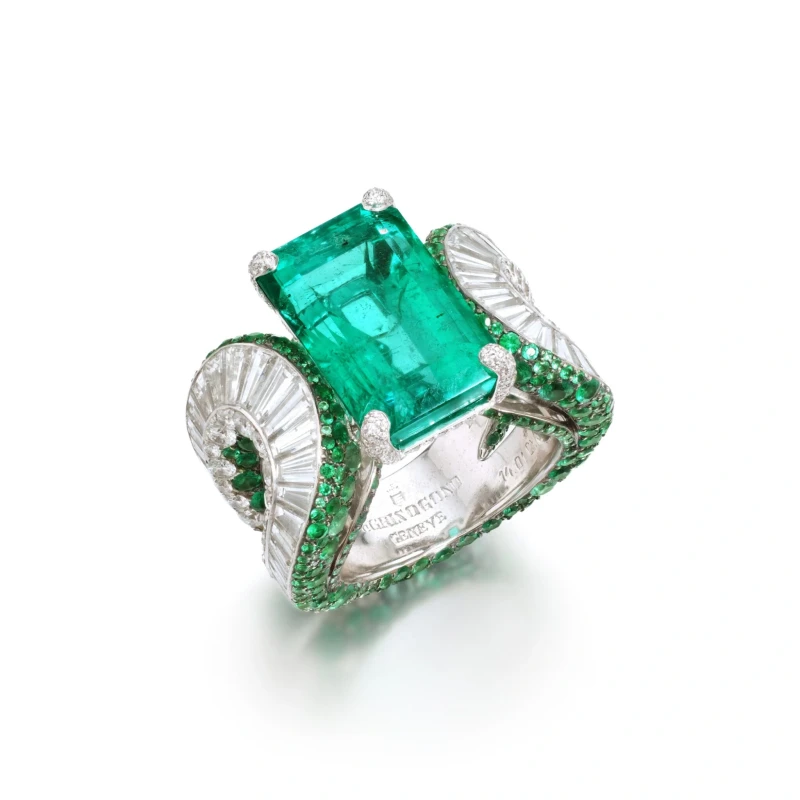 HIGH JEWELRY COLOMBIA GREEN EMERALD 14.002 CT RING (SSEF CERTIFIED)