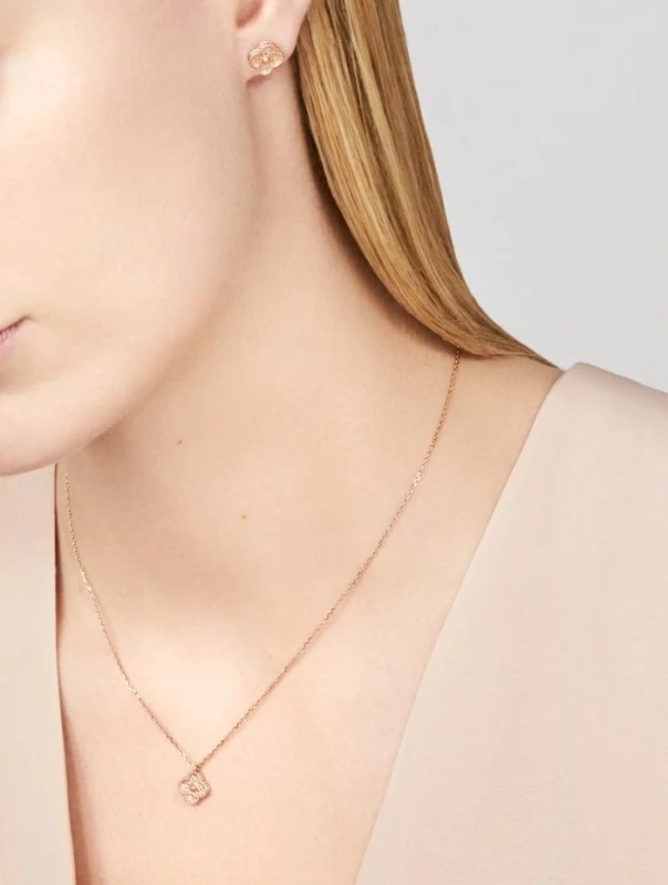 Van Cleef & Arpels. SWEET ALHAMBRA EARRINGS, ROSE GOLD VCARO8DB00 2