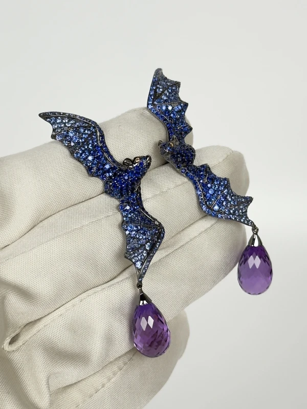 LYDIA COURTEILLE JEWELRY  SAPPHIRES & AMETHYSTES EARRING L&C8513 4
