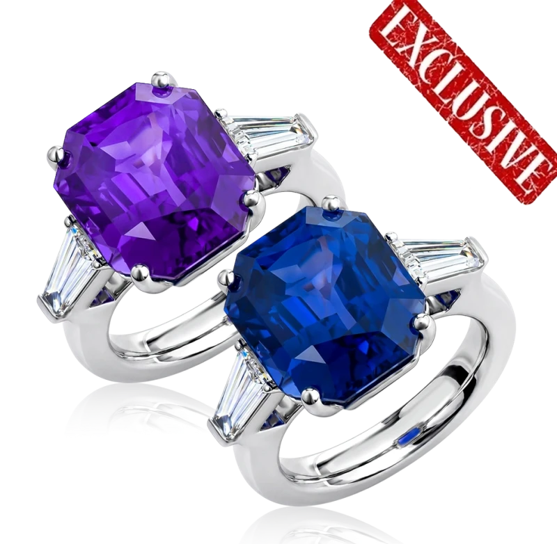 Sri Lanka SAPPHIRE 11.65 CT VIOLETISH - BLUE TO PURPLE RING (NOT HEATED) GRS