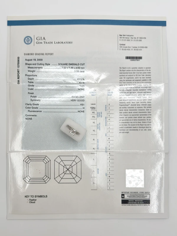 Piaget DIAMOND RING 2.03 CT H/VS1 2.03 CT H/VS1 5