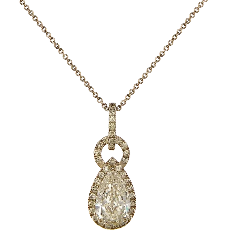 Pear Diamond 3.03 ct Fancy Yellow/IF Pendant (GIA)