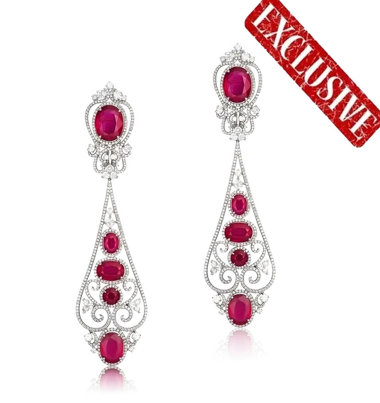 CHANDELIER RUBY & DIAMOND EARRINGS