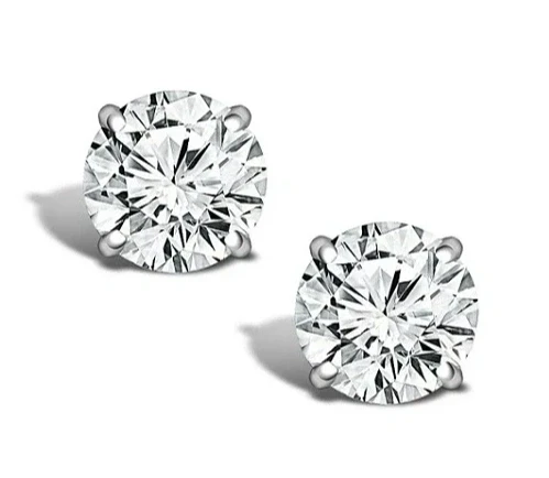 ROUND DIAMOND 3.01 - 3.01 CT I/VS2 EARRINGS (GIA)