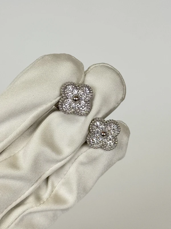 Van Cleef & Arpels. VINTAGE ALHAMBRA EARRINGS, DIAMONDS, WHITE GOLD VCARA44600 2