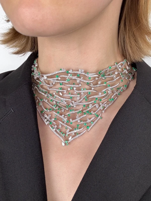 No name EMERALD 15.12 CT & DIAMONDS 20.28 CT NECKLACE NN15.12CT 2
