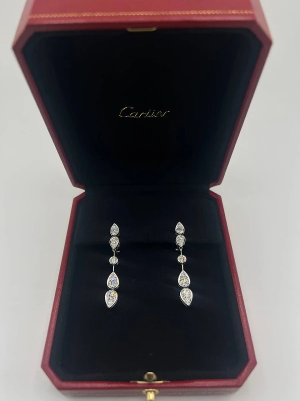 Cartier TIMELESS PLATINUM DIAMONDS EARRINGS 8047700 2