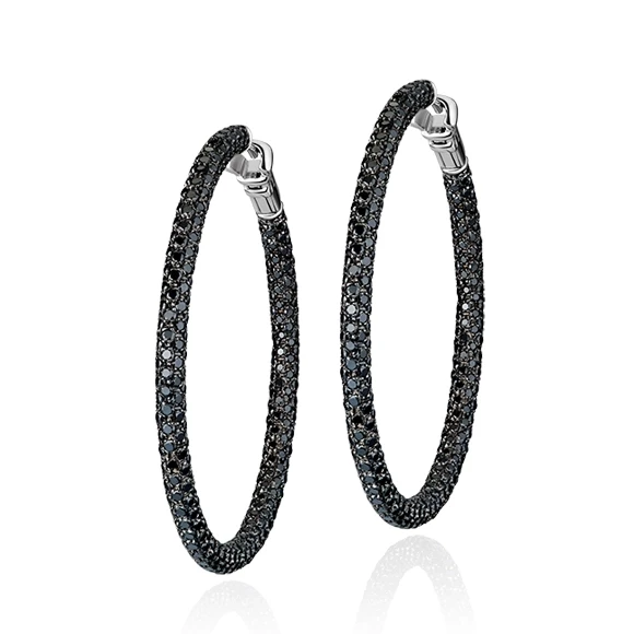 Earrings without a brand HOOP EARRINGS DIAMONDS BLEСK СН 08/08/22