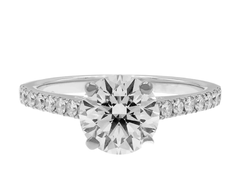 ROUND DIAMOND 3.08 CT FLAWLESS/D RING (NEW)
