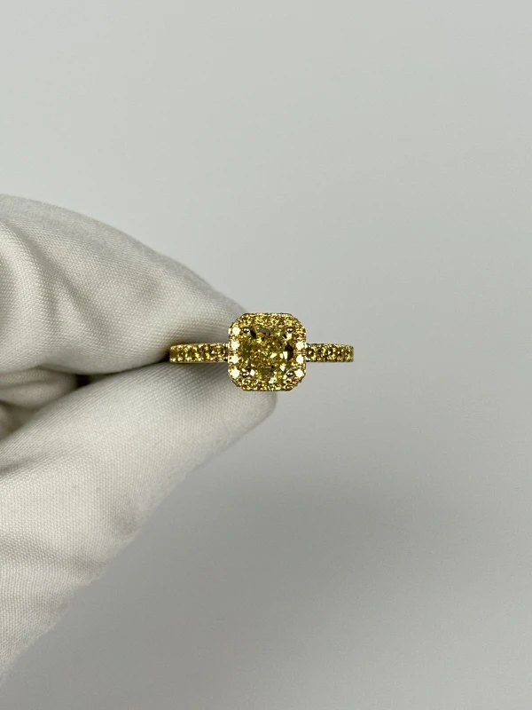 СЕРЬГИ NO NAME DIAMOND RING 1.23 СТ FANCY VIVID YELLOW/VS2 (GIA) NN1.23CT FVY/VS2 2
