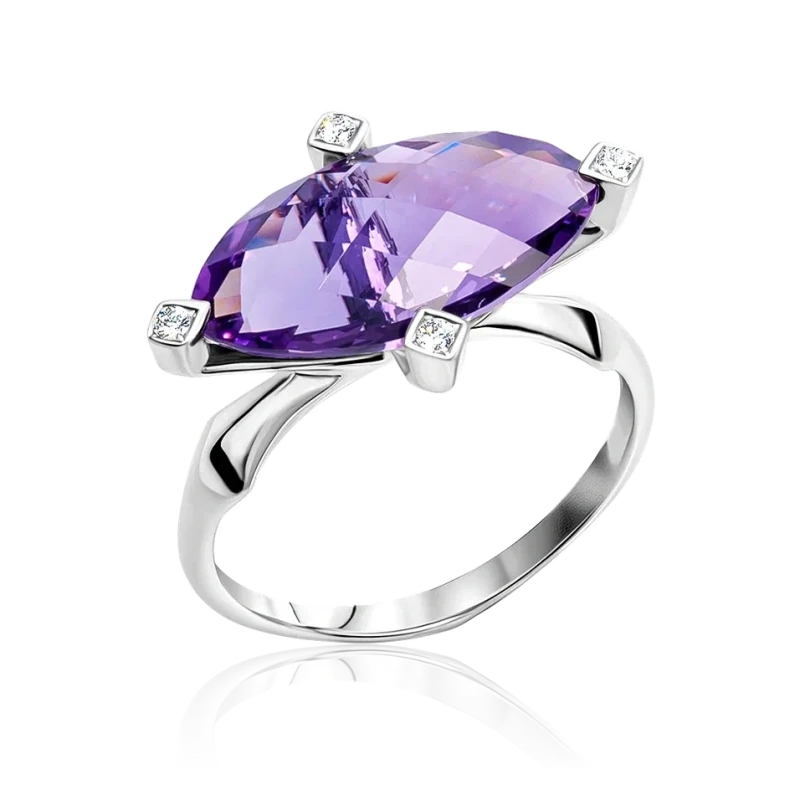 STEPHEN WEBSTER WHITE GOLD RING WITH AMETYST, PINK SAPPHIRES & DIAMONDS (SIZE 56) SWRING061224-56 2