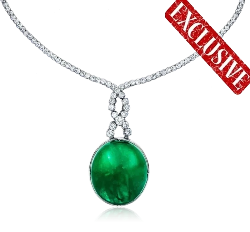 COLOMBIA EMERALD 125.85 CT GREEN NECKLACE