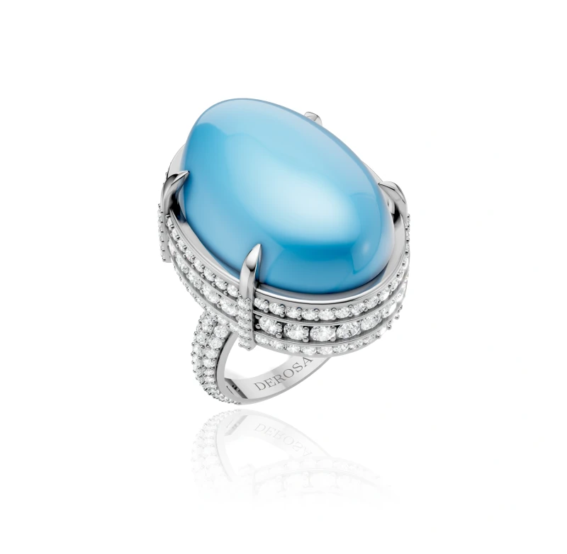 TURQUOISE 25.46 CT "SKY BLUE" RING (SIZE 55)