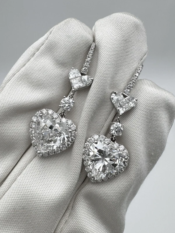 No name HEART DIAMOND 3.17-3.02 CT D-E/VVS2-VS2 EARRINGS (GIA) nn3.17-3.02ct 4