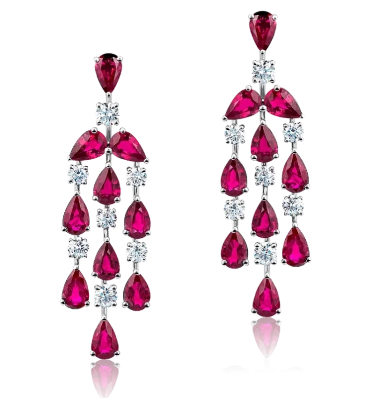 RalfDiamonds RUBY 7.65 CT & DIAMOND 1.63 CT EARRINGS RD765163 1