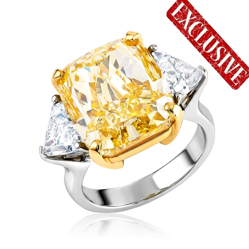 CUSHION DIAMOND 14.03 CT FANCY YELLOW/VS1 RING (GIA)