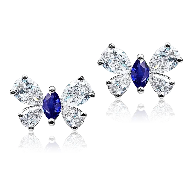 SAPPHIRES & DIAMOND EARRINGS