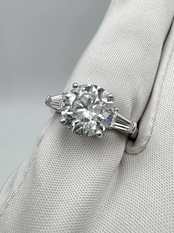 Earrings without a brand ROUND DIAMOND 3.02 CT E/SI1 RING (GIA) NN3.02E/SI 3