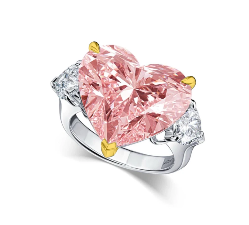 DIAMOND 10.36 CT FANCY ORANGY PINK (TREATED) RING (GIA)