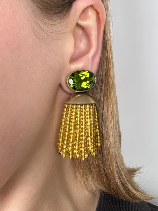 MULTI-GEM TASSEL EARRINGS HMR 5