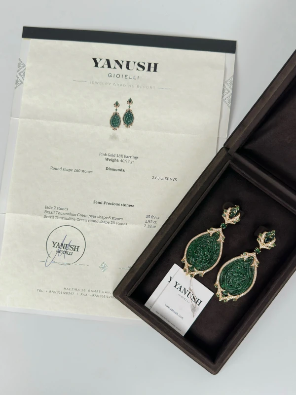 YANUSH GIOIELLI СЕРЬГИ С ЖАДЕИТАМИ И ТУРМАЛИНАМИ YE50291PJA 4