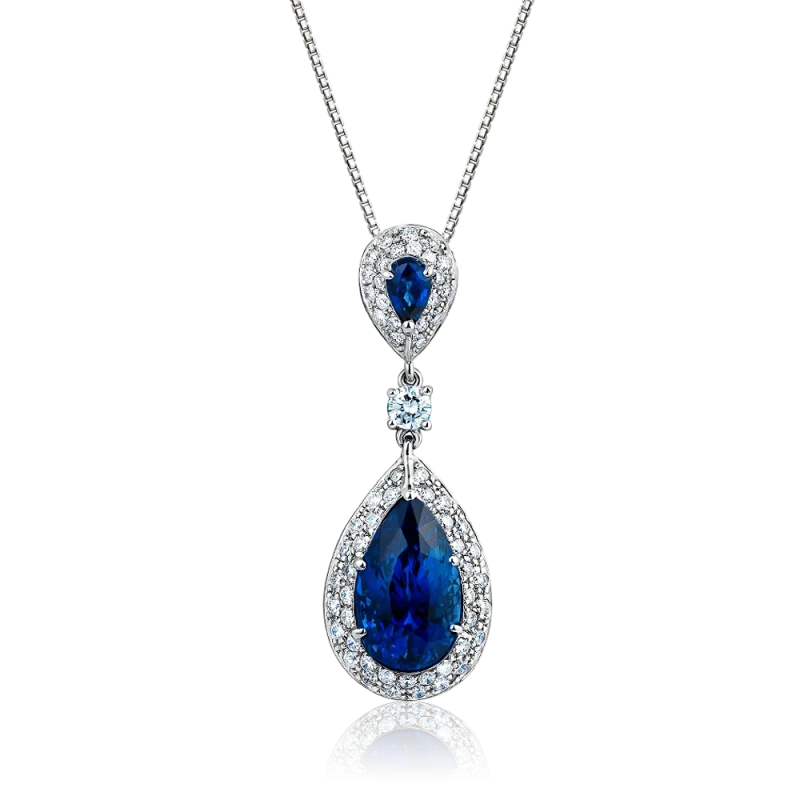 PEAR SAPPHIRE 8.56 CT BLUE PENDANT (GRS)