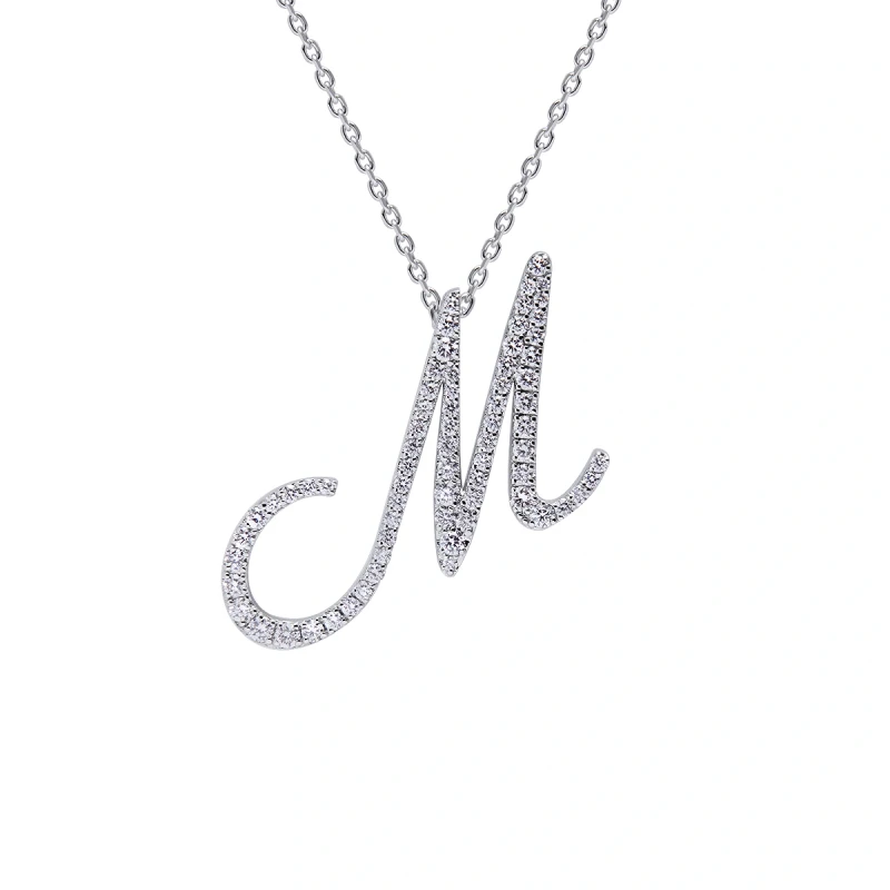 THE PENDANT LETTER "M" 1.00CT G-H/VS