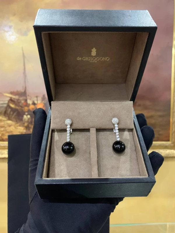 De Grisogono BOULE, ONYX AND DIAMOND EARRINGS 12117/17 6