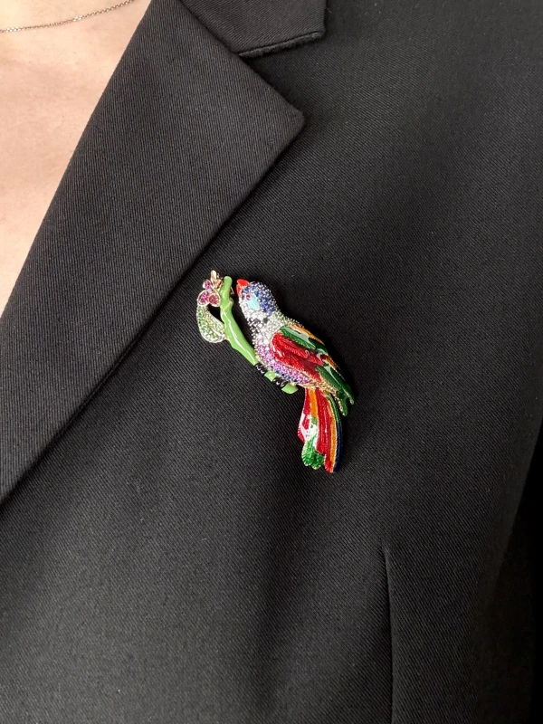 RalfDiamonds PARROT BROOCH RFD556 5