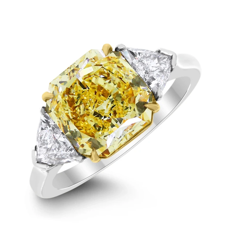 CUSHION DIAMOND 10.02 CT FANCY LIGHT YELLOW/VS1 RING (GIA)