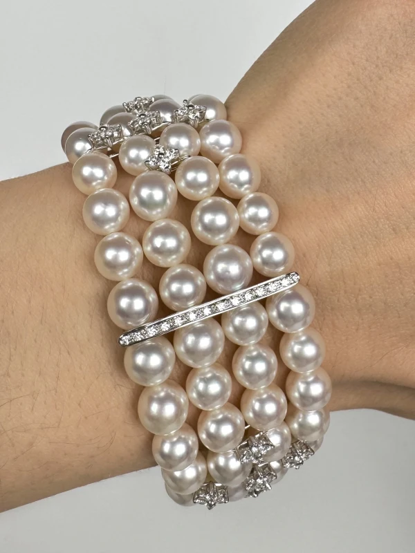 No name PEARL & DIAMOND SET 17.5-18.0 7