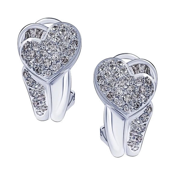 Earrings without a brand С БРИЛЛИАНТАМИ  Jewelry