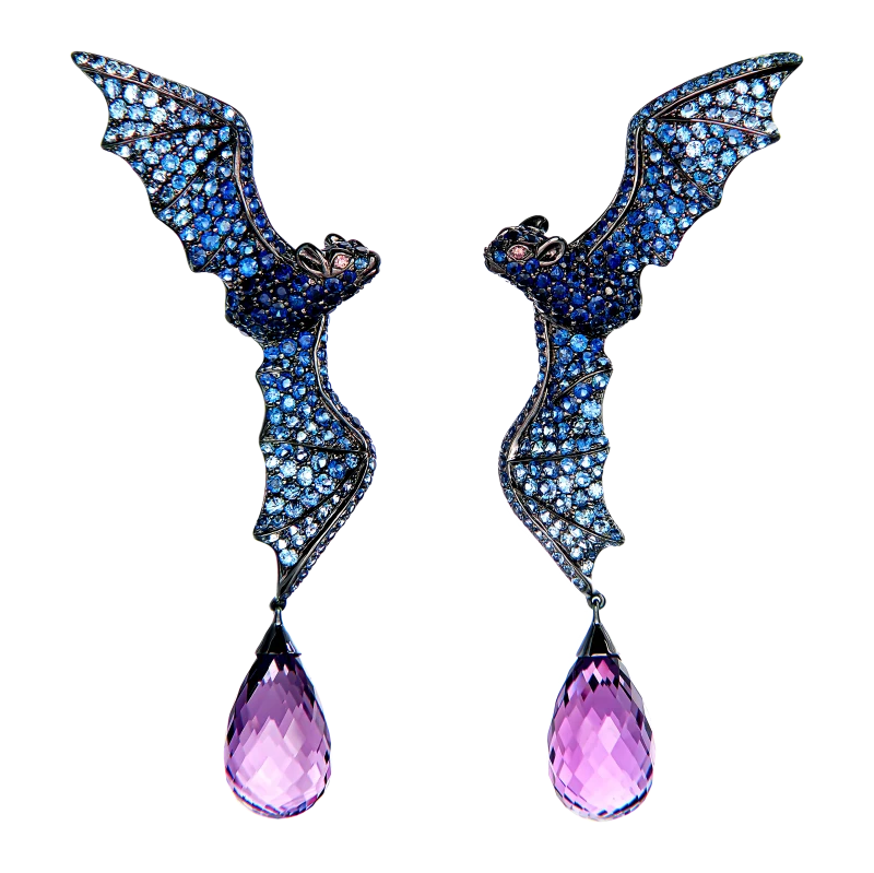 LYDIA COURTEILLE JEWELRY  SAPPHIRES & AMETHYSTES EARRING L&C8513 1