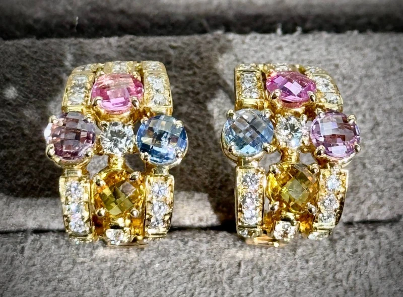 Bvlgari Allegra Gold Diamond Sapphire Earrings BVG1501 3