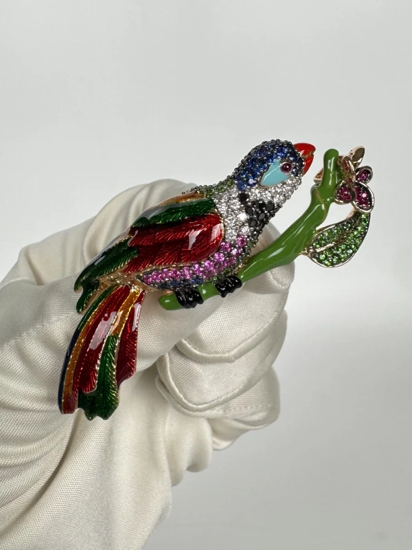 RalfDiamonds PARROT BROOCH RFD556 2