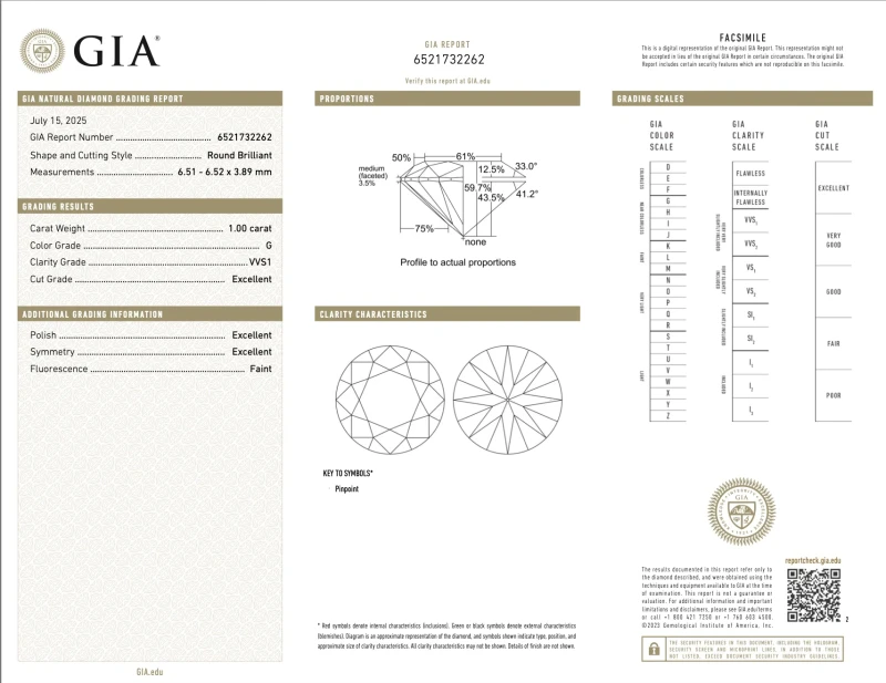 No name ROUND DIAMOND 1.00-1.00 CT G/VVS1 EARRINGS (GIA) EXEXEX nn 1.00-1.00 G/VVS1 2