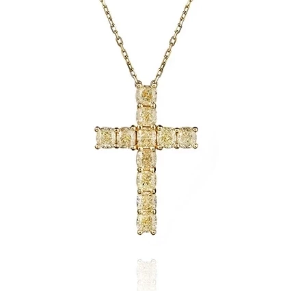 DIAMOND CROSS 3.30 CT FANCY YELLOW