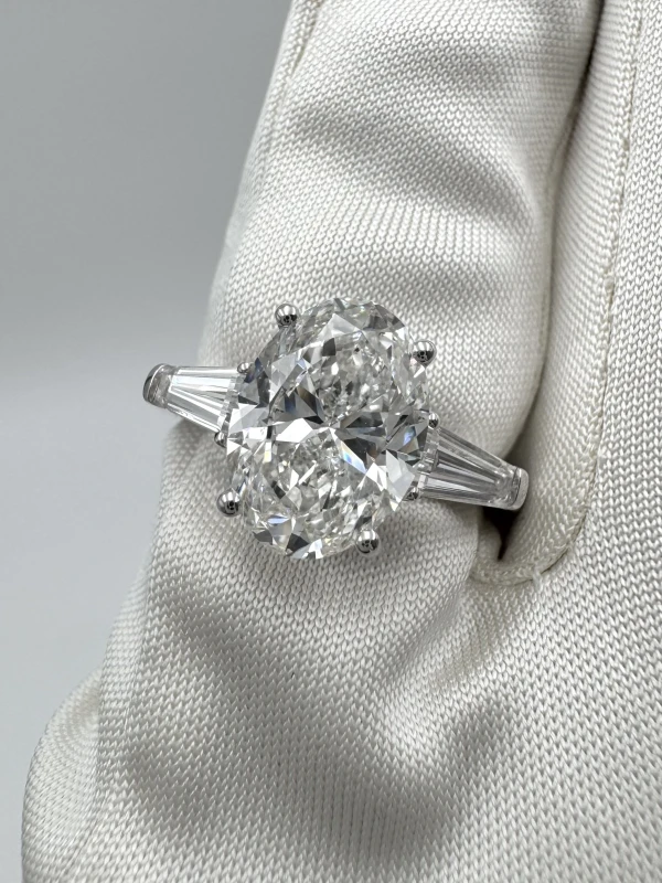 Earrings without a brand OVAL DIAMOND 3.00 CT F/VS2 RING (SIZE 51) GIA nn3.00ct f/vs2 5