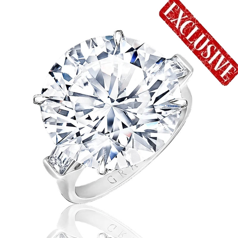 ROUND DIAMOND 10.45 CT D/FLAWLESS RING ( TYPE IIa) (GIA) EXEXEX