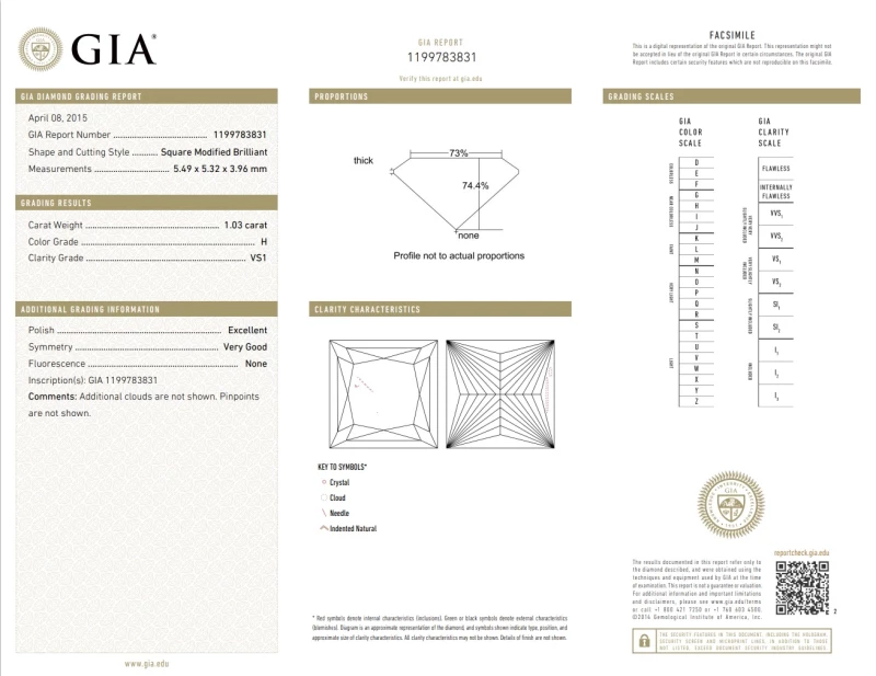 Earrings without a brand КОЛЬЦО С БРИЛЛИАНТОМ 1.03 CT H/VS1 1.03 CT H/VS1 2