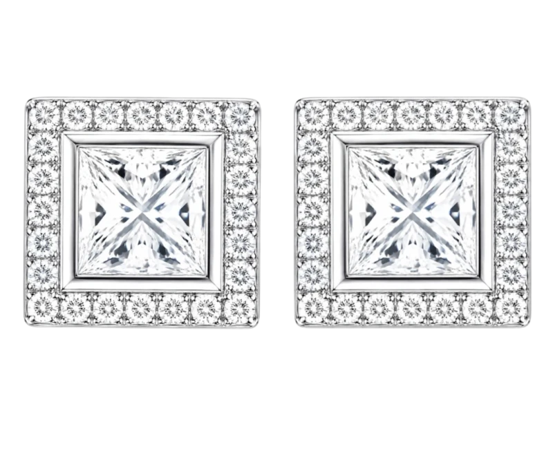 PRINCESS DIAMOND 1.70 - 1.80 CT J/SI EARRINGS