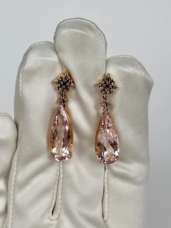 PIERO MILANO СЕРЬГИ С МОРГАНИТОМ 5.45 -5.45 СТ 111324JewelryNN 2