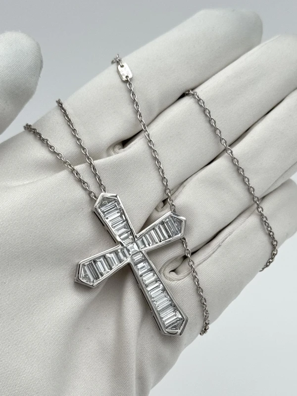 RalfDiamonds MIXCUT DIAMONDS 6.25 CT G-H/VS1-VS2 CROSS PENDANT RFD625 4