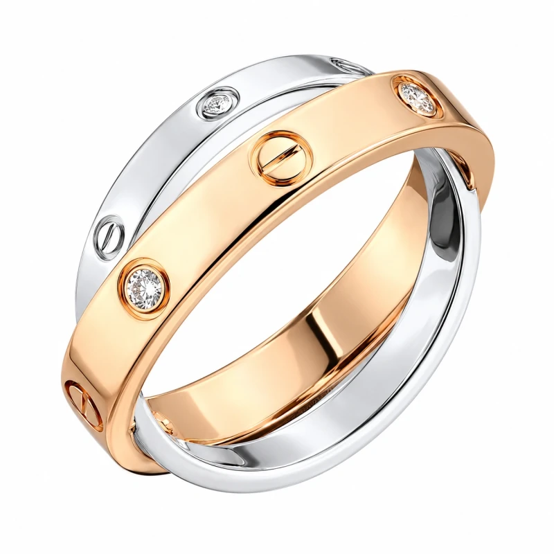 Cartier TWO TONE 6 DIAMONDS RING (SIZE 49) CLRRG 1