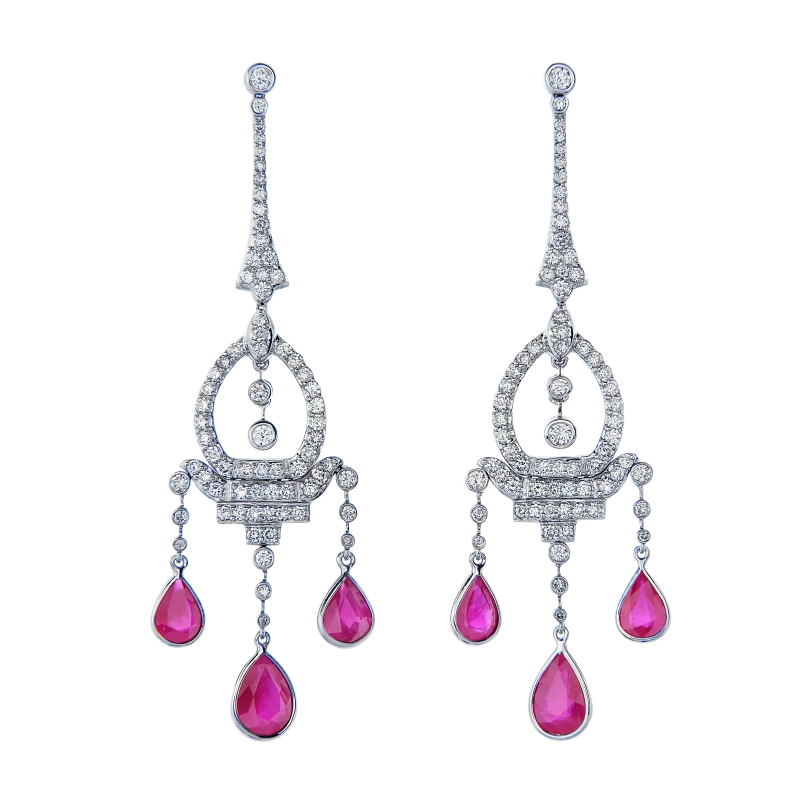 DIAMONDS & RUBY EARRINGS
