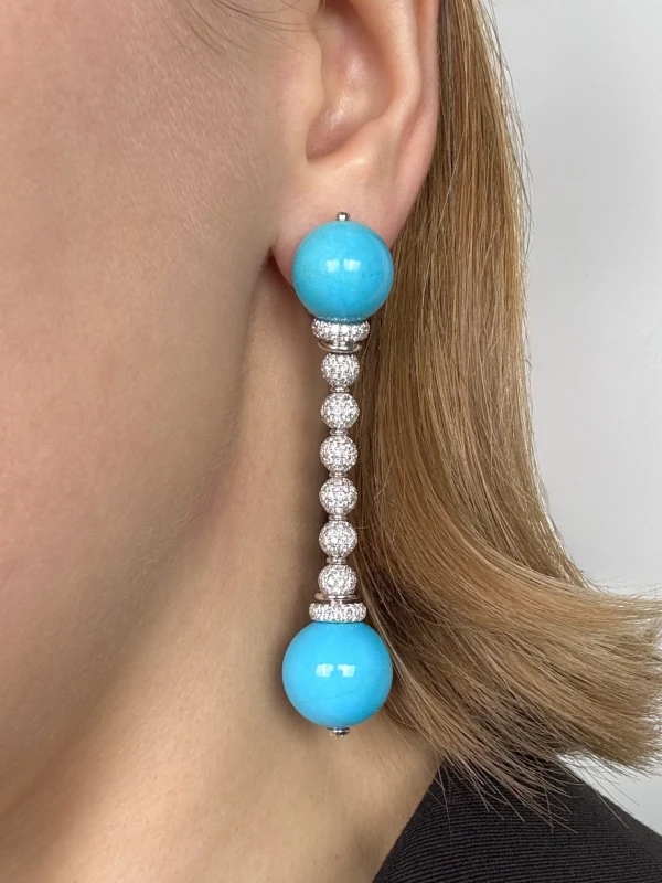 TURQUOISE SET- EARRINGS & BRACELET orlovset081124 5