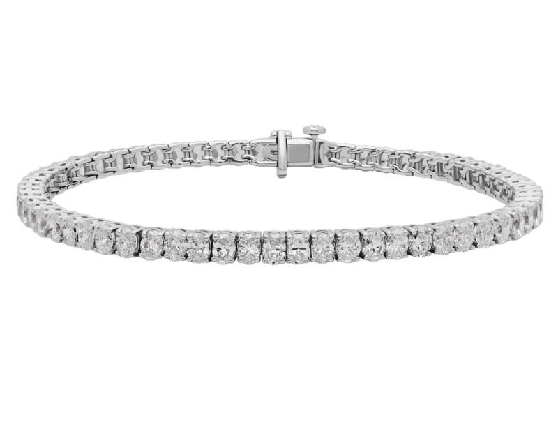OVAL DIAMOND 10.11 CT F-G/VVS-VS BRACELET(SIZE 17)
